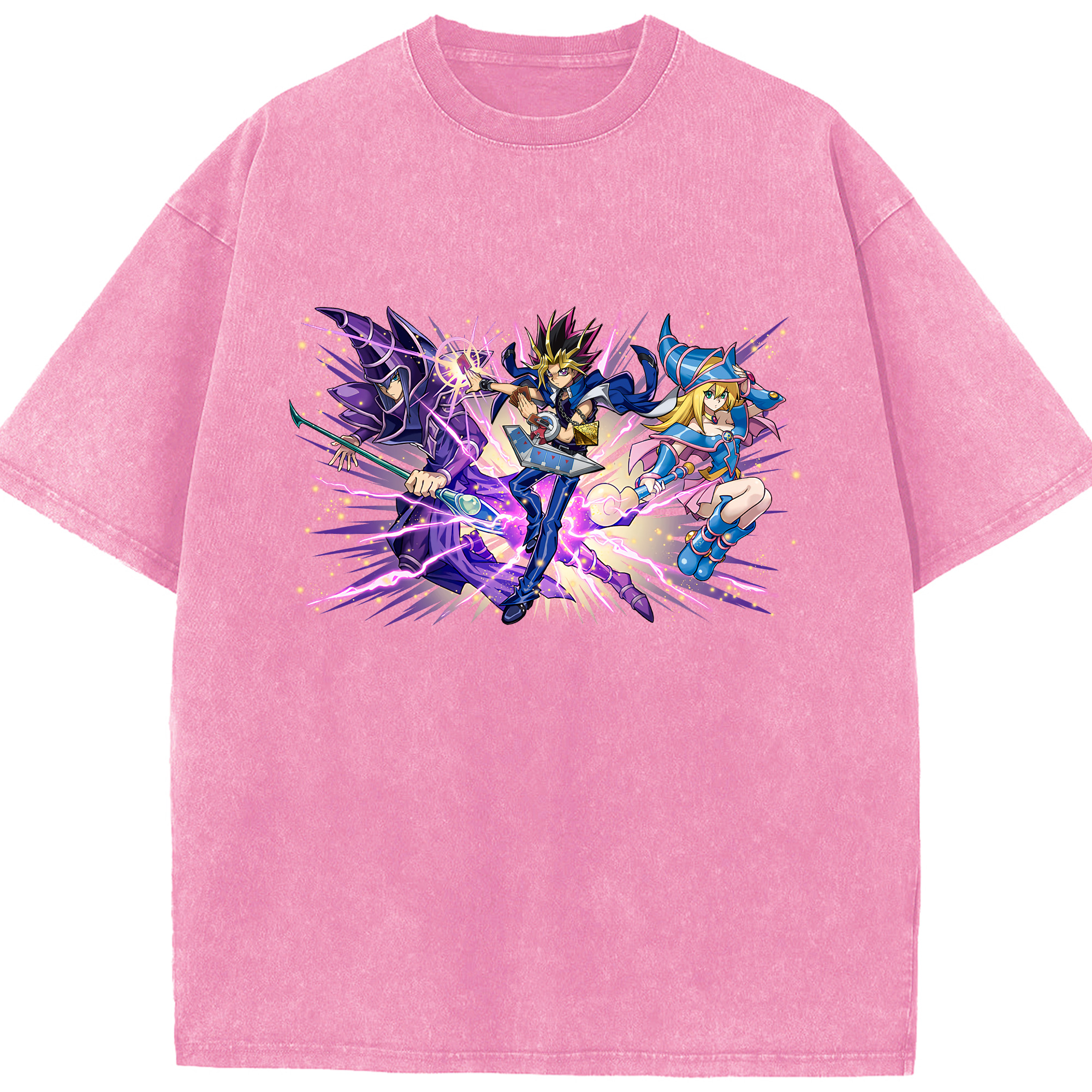 （画像用） 遊☆戯☆王 Yu-Gi-Oh! 綿100% ヴィンテージ風 半袖Tシャツ（フロントプリント）